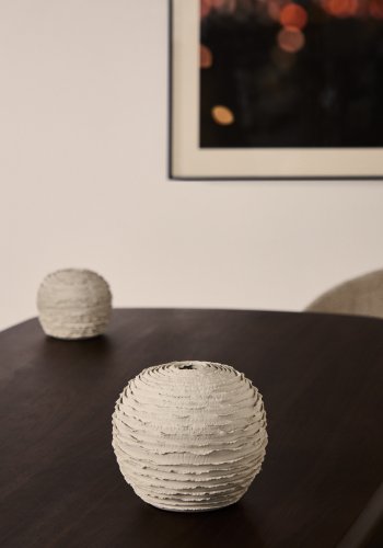 KAVE HOME Evania vase, rund - beige keramik (�23)