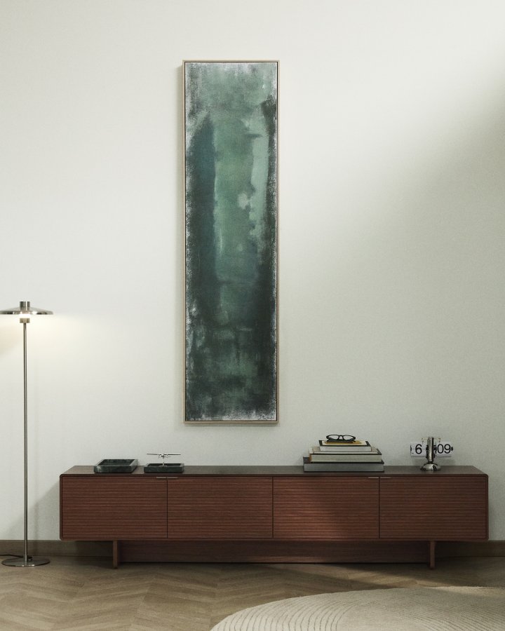 KAVE HOME Norlen TV-bord, m. 4 l�ger - valn�ddefiner (200x46)