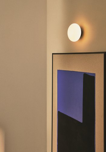 KAVE HOME Bamila v�glampe - r�get glas og sort metal (�15)