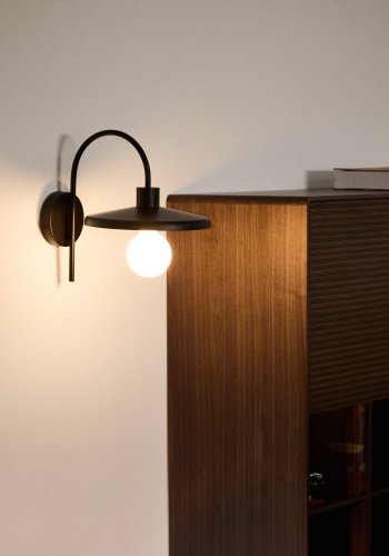 KAVE HOME Nuvira v�glampe - sort satin metal