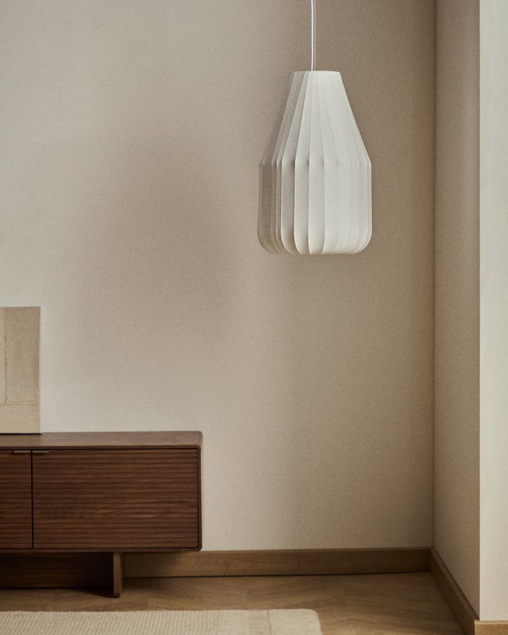 KAVE HOME Somar loftlampe - hvid syntetiske fibre og st�lst�nger (�30)