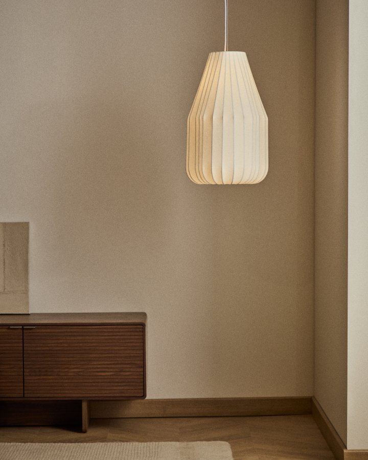 KAVE HOME Somar loftlampe - hvid syntetiske fibre og st�lst�nger (�30)