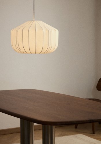 KAVE HOME Somar loftlampe - hvid syntetiske fibre og st�lst�nger (�51)