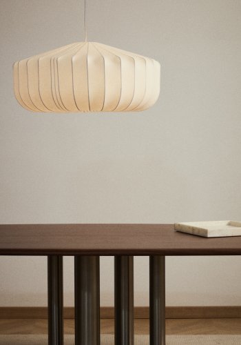 KAVE HOME Somar loftlampe - hvid syntetiske fibre og st�lst�nger (�76)