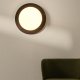 KAVE HOME Novae badev�relsesloftlampe, rund - frostet glas og lyst b�rstet st�l med m�rkt tr�look (�40)