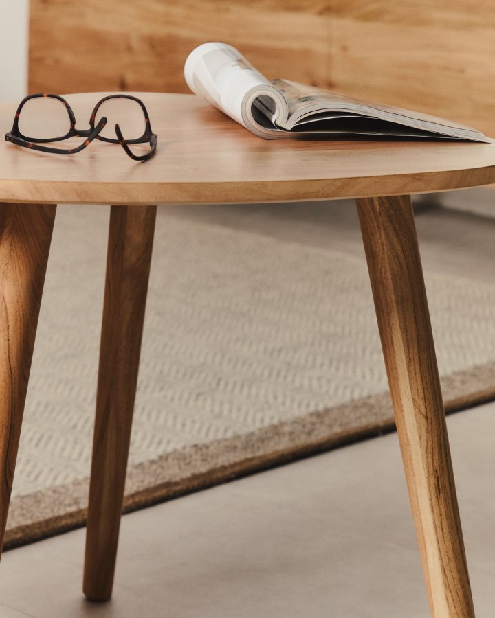 KAVE HOME Duvani sidebord - akacietr� med bleget finish (s�t med 2)