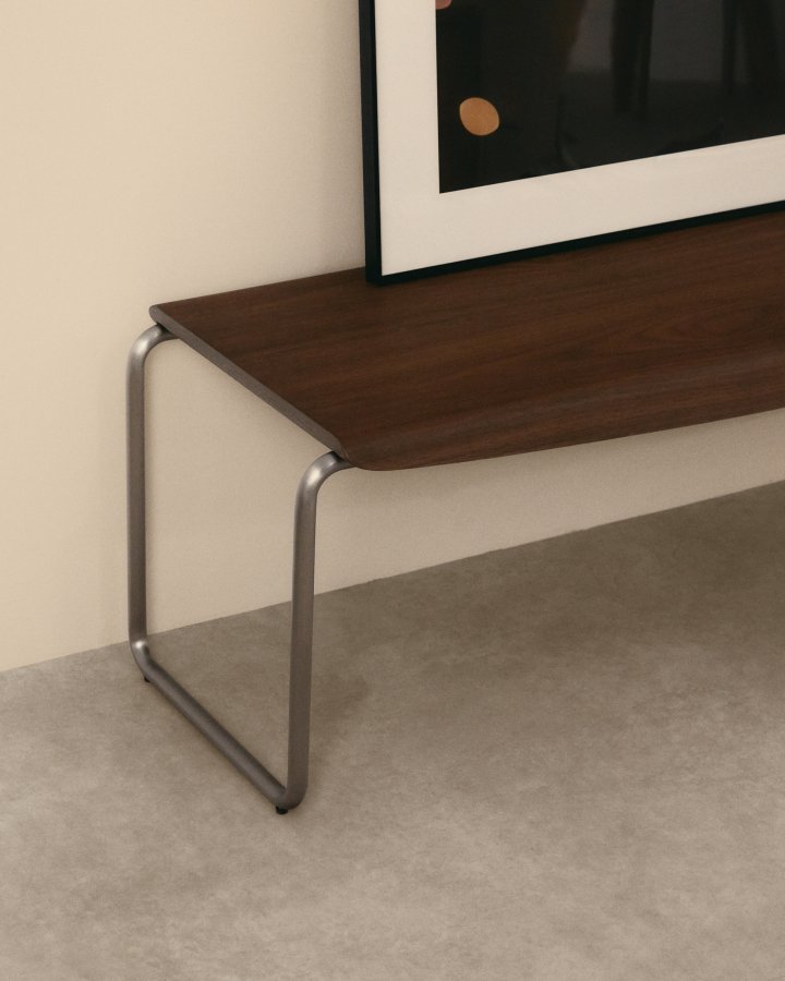 KAVE HOME Tarsel b�nk, rektangul�r - valn�ddefiner og b�rstet rustfrit st�l (142,5x45,5)