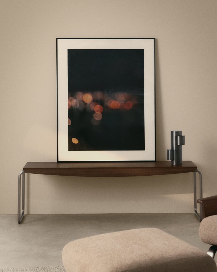 KAVE HOME Tarsel b�nk, rektangul�r - valn�ddefiner og b�rstet rustfrit st�l (142,5x45,5)