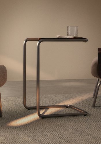 KAVE HOME Tarsel sidebord, rektangul�r - valn�ddefiner og b�rstet rustfrit st�l (42x60)