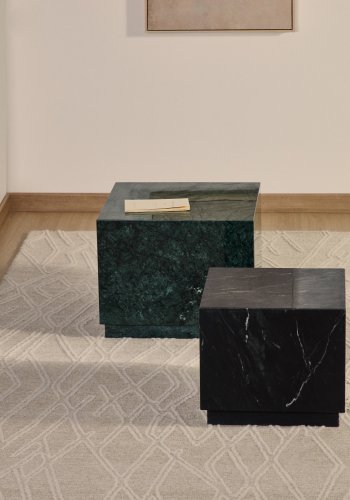 KAVE HOME Sorein sidebord, kvadratisk - gr�n marmor (50x50)