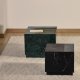 KAVE HOME Sorein sidebord, kvadratisk - gr�n marmor (50x50)
