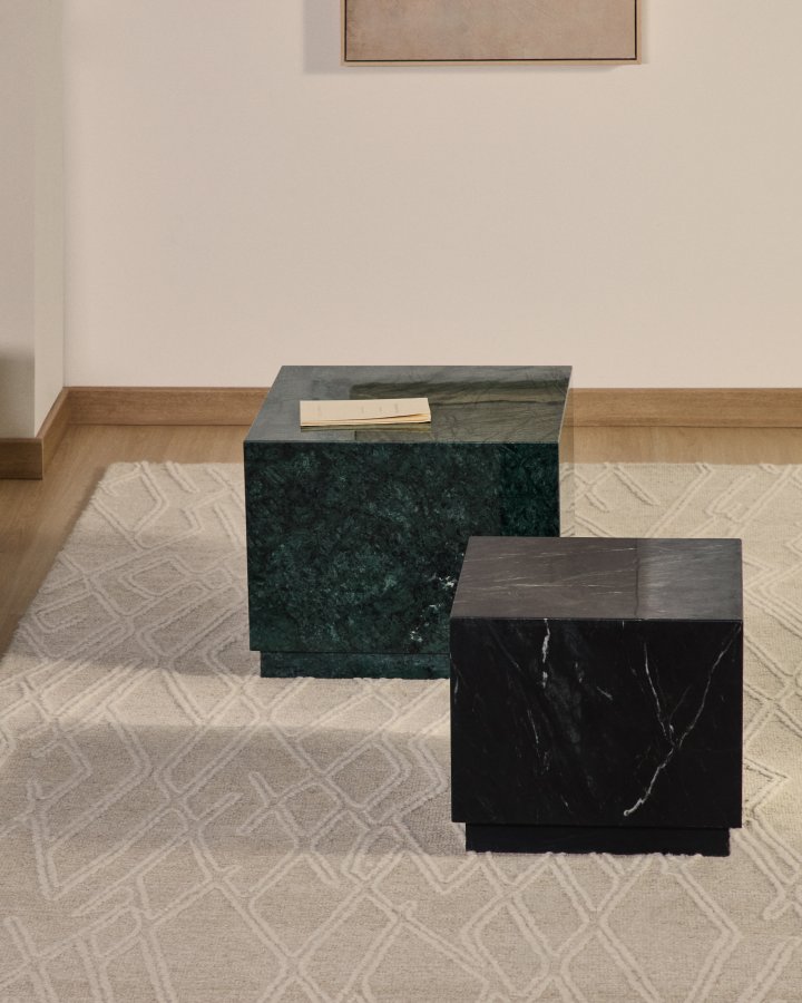 KAVE HOME Sorein sidebord, kvadratisk - gr�n marmor (50x50)