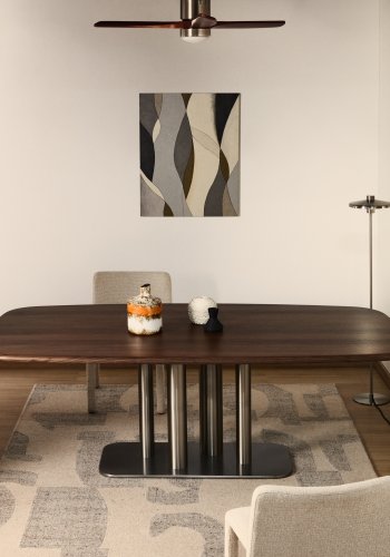 KAVE HOME Marvilo abstrakt billede, rektangul�r - gr� og sennepsgul l�rred (100x80)