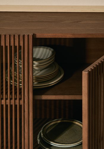  KAVE HOME Beyla sk�nk, m. 4 l�ger og 2 hylder - valn�ddefarvet asketr�sfiner og asketr�