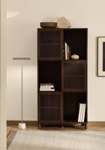 KAVE HOME Beyla sk�nk, m. 3 skydel�ger - valn�ddefarvet asketr�sfiner og asketr�