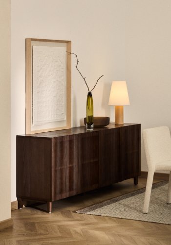  KAVE HOME Beyla sk�nk, m. 4 l�ger og 2 hylder - valn�ddefarvet asketr�sfiner og asketr�