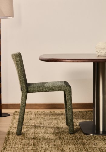 KAVE HOME Loria spisebordsstol, stabelbar - gr�n chenille stof