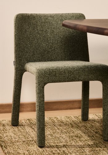 KAVE HOME Loria spisebordsstol, stabelbar - gr�n chenille stof