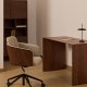 KAVE HOME Madai kontorstol, m. arml�n og hjul - brun chenille og askefiner med valn�ddefinish