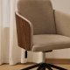 KAVE HOME Madai kontorstol, m. arml�n og hjul - brun chenille og askefiner med valn�ddefinish