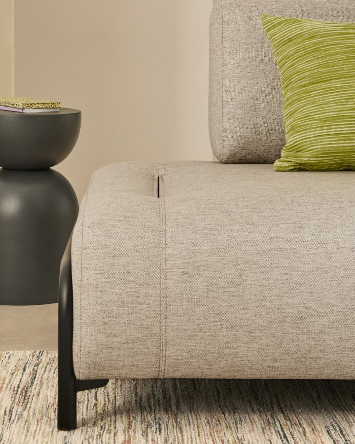 KAVE HOME Compo 2-pers. modul sofa - gr� stof og sort metal (200cm)