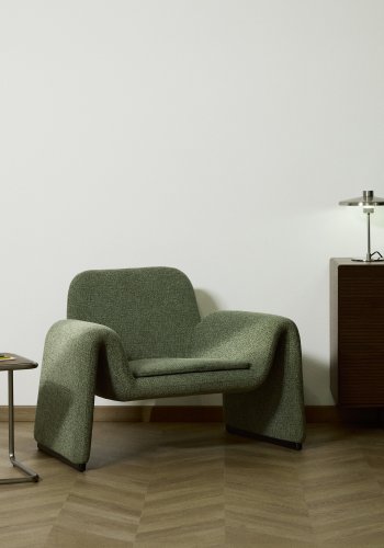 KAVE HOME Melvia l�nestol, m. arml�n - gr�n chenille stof