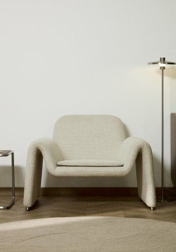 KAVE HOME Melvia l�nestol, m. arml�n - beige chenille stof