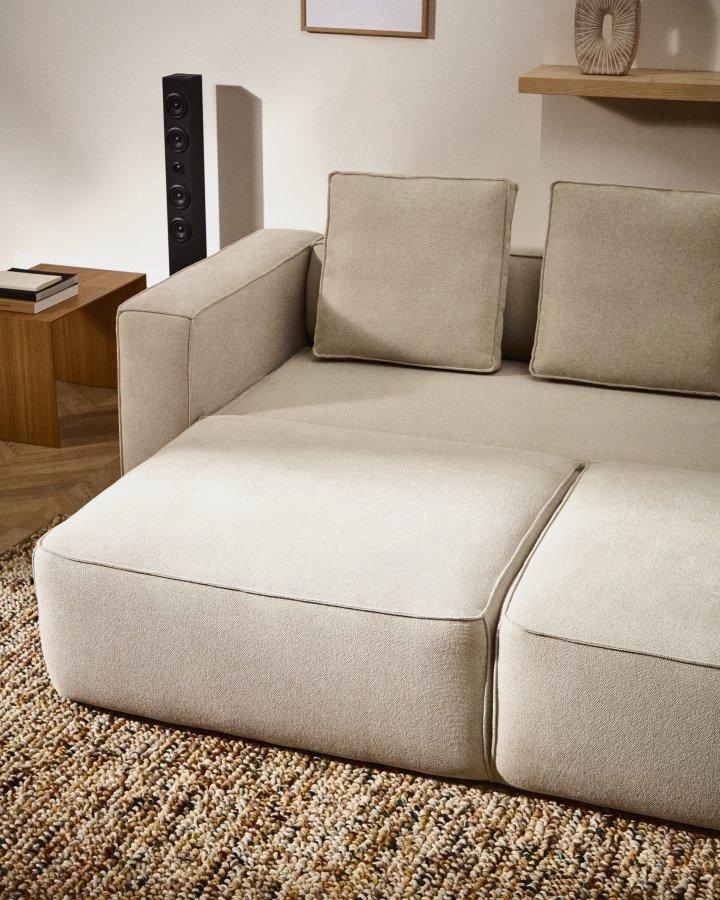 KAVE HOME Marela 3-pers. sovesofa - beige chenille (B:236cm)
