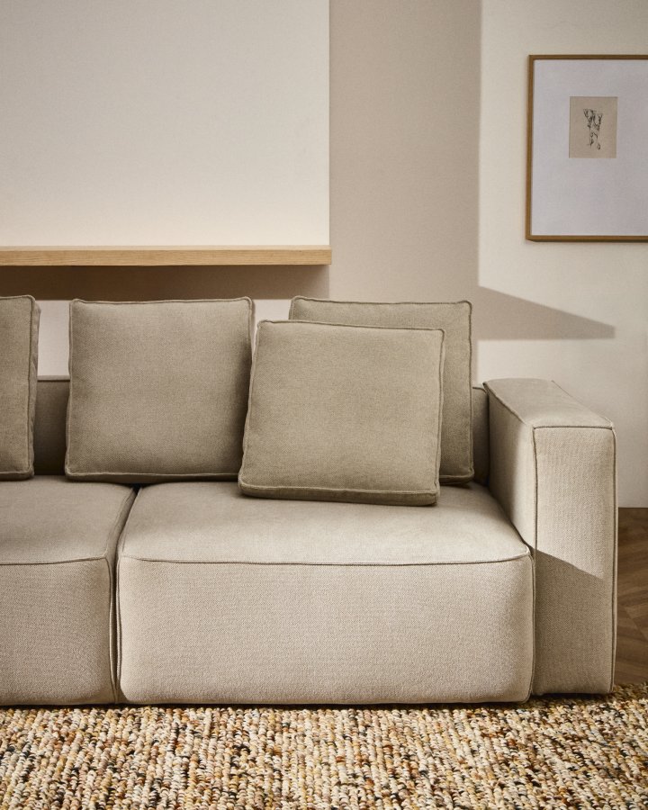 KAVE HOME Marela 3-pers. sovesofa - beige chenille (B:236cm)