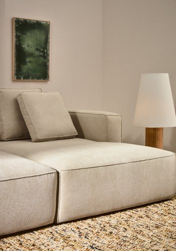 KAVE HOME Marela 3-pers. sovesofa, m. h�jre chaiselong - beige chenille (B:236cm)