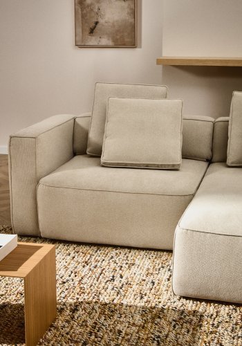 KAVE HOME Marela 3-pers. sovesofa, m. h�jre chaiselong - beige chenille (B:236cm)