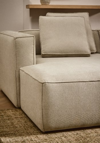 KAVE HOME Marela 3-pers. sovesofa, m. venstre chaiselong - beige chenille (B:236cm)