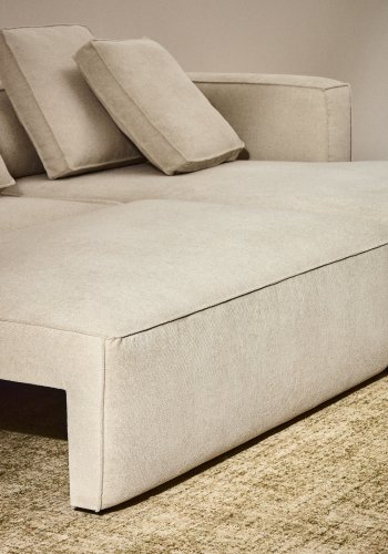 KAVE HOME Marela 3-pers. sovesofa, m. h�jre chaiselong - beige chenille (B:276cm)