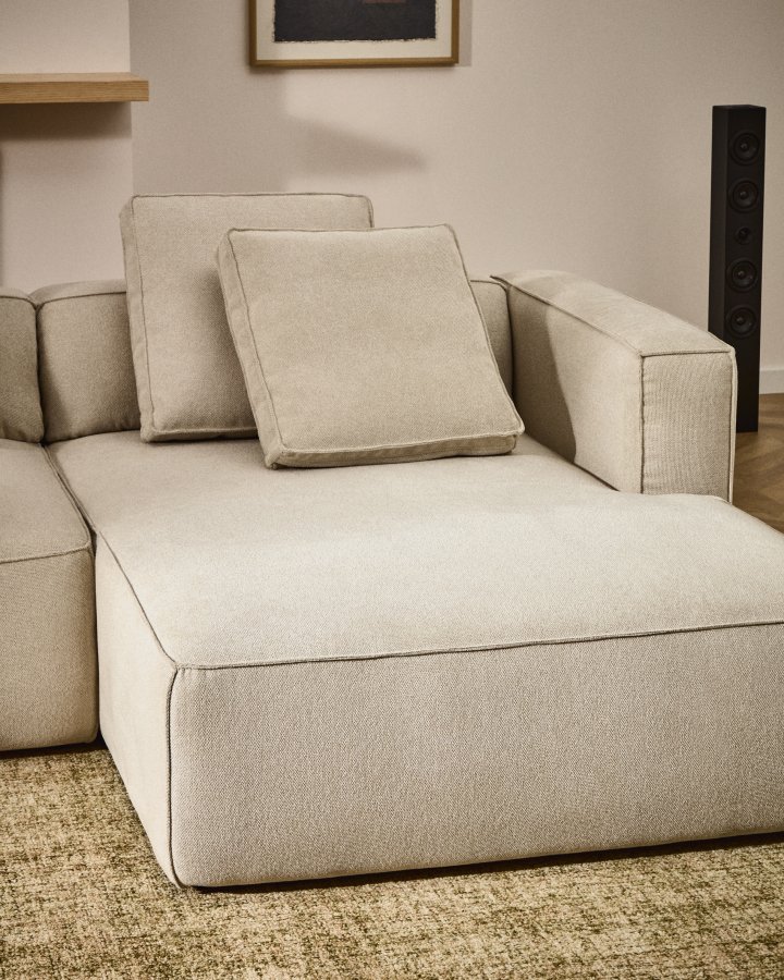 KAVE HOME Marela 3-pers. sovesofa, m. h�jre chaiselong - beige chenille (B:276cm)