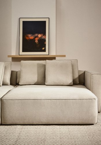 KAVE HOME Marela 3-pers. sovesofa, m. venstre chaiselong - beige chenille (B:276cm)