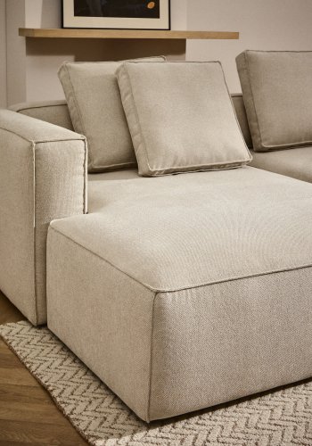 KAVE HOME Marela 3-pers. sovesofa, m. venstre chaiselong - beige chenille (B:276cm)