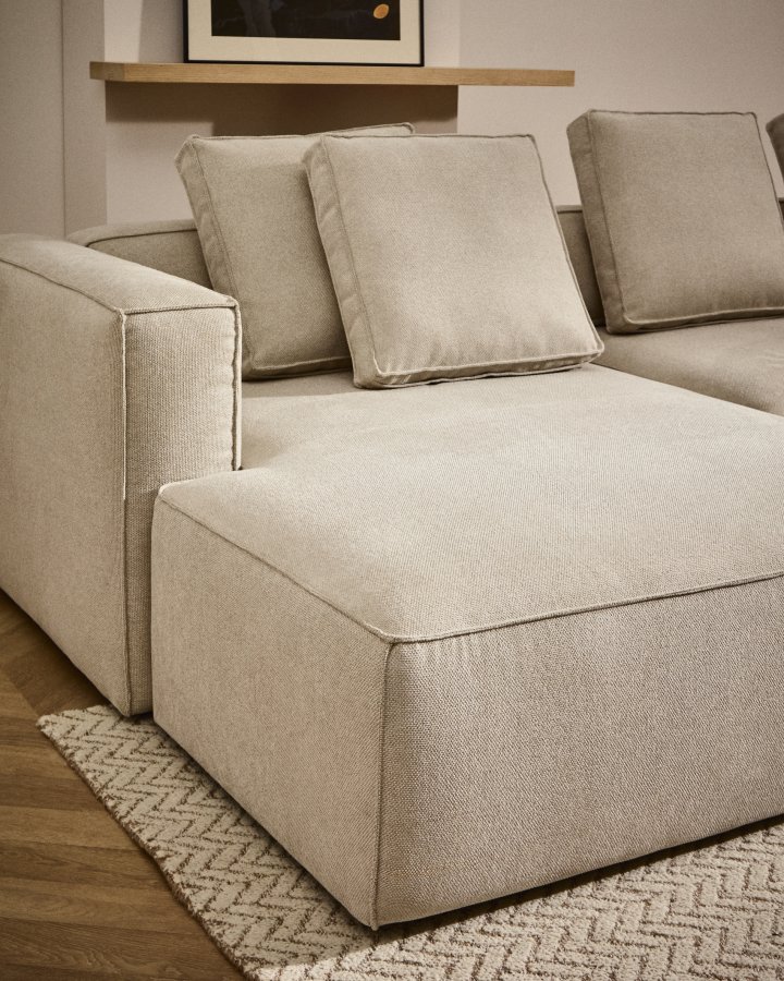 KAVE HOME Marela 3-pers. sovesofa, m. venstre chaiselong - beige chenille (B:276cm)