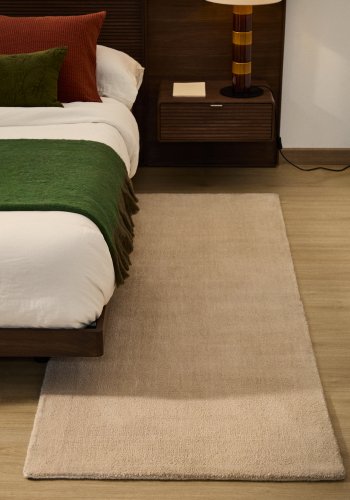 KAVE HOME Empuries l�ber gulvt�ppe, rektangul�r - beige syntetiske fibre (200x80)