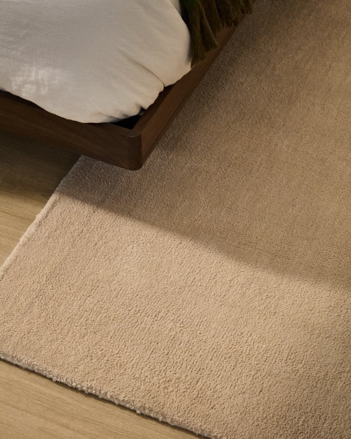 KAVE HOME Empuries l�ber gulvt�ppe, rektangul�r - beige syntetiske fibre (200x80)