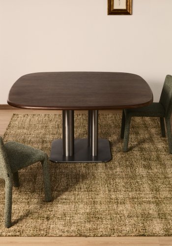 KAVE HOME Zarn gulvt�ppe, rektangul�r - gr�n uldblanding med mini boucl&eacute;-effekt (300x200)