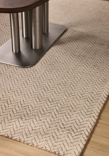 KAVE HOME Calira gulvt�ppe, rektangul�r - beige v�vet jacquard uld (300x200)