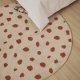 KAVE HOME Tandani gulvt�ppe til b�rn, rund - beige bomuld med orange gepardm�nster (�100)
