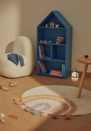 KAVE HOME Tadea gulvt�ppe til b�rn, rund - multifarvet regnbue bomuld (�100)