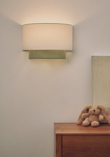 KAVE HOME Bianella v�glampe - hvid bomuld og turkis fl�jl