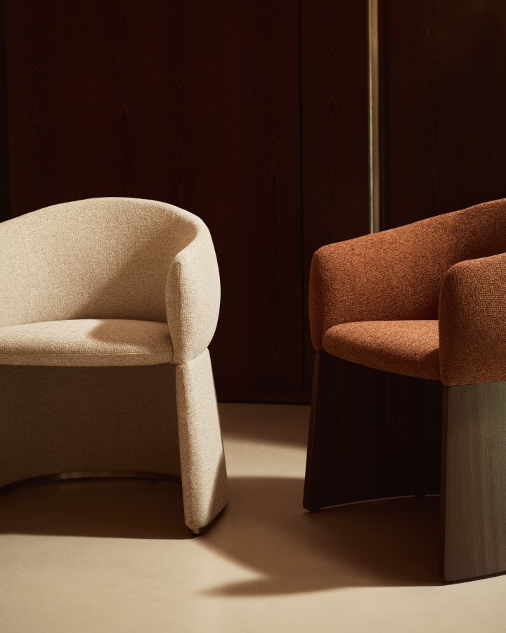 KAVE HOME Bosca l�nestol, m. arml�n - beige chenille stof