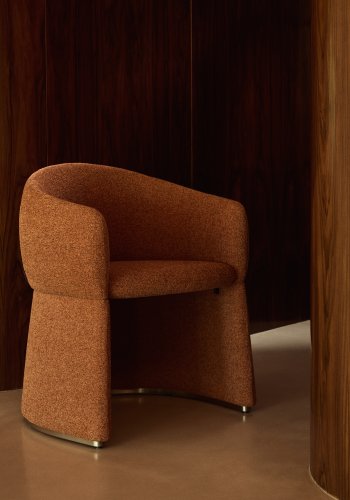 KAVE HOME Bosca spisebordsstol, m. arml�n - terracotta chenille stof