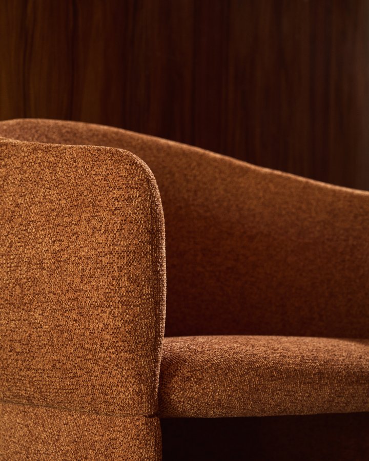 KAVE HOME Bosca spisebordsstol, m. arml�n - terracotta chenille stof