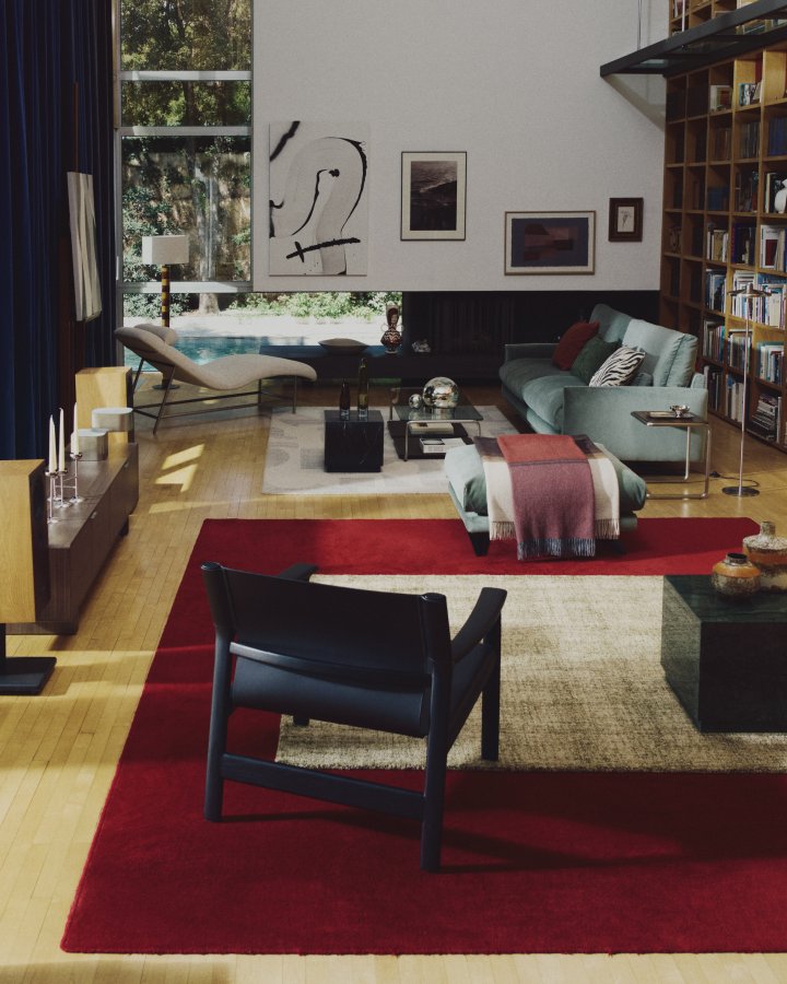 KAVE HOME Zarn gulvt�ppe, rektangul�r - gr�n uldblanding med mini boucl&eacute;-effekt (300x200)