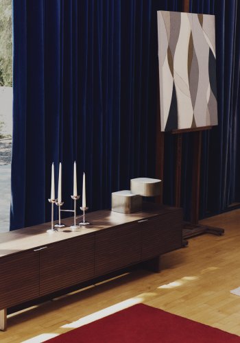 KAVE HOME Tanden bordlampe - gr� metal med b�rstet finish