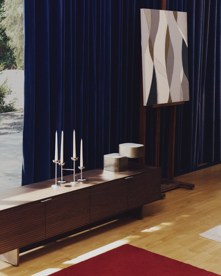 KAVE HOME Tanden bordlampe - gr� metal med b�rstet finish